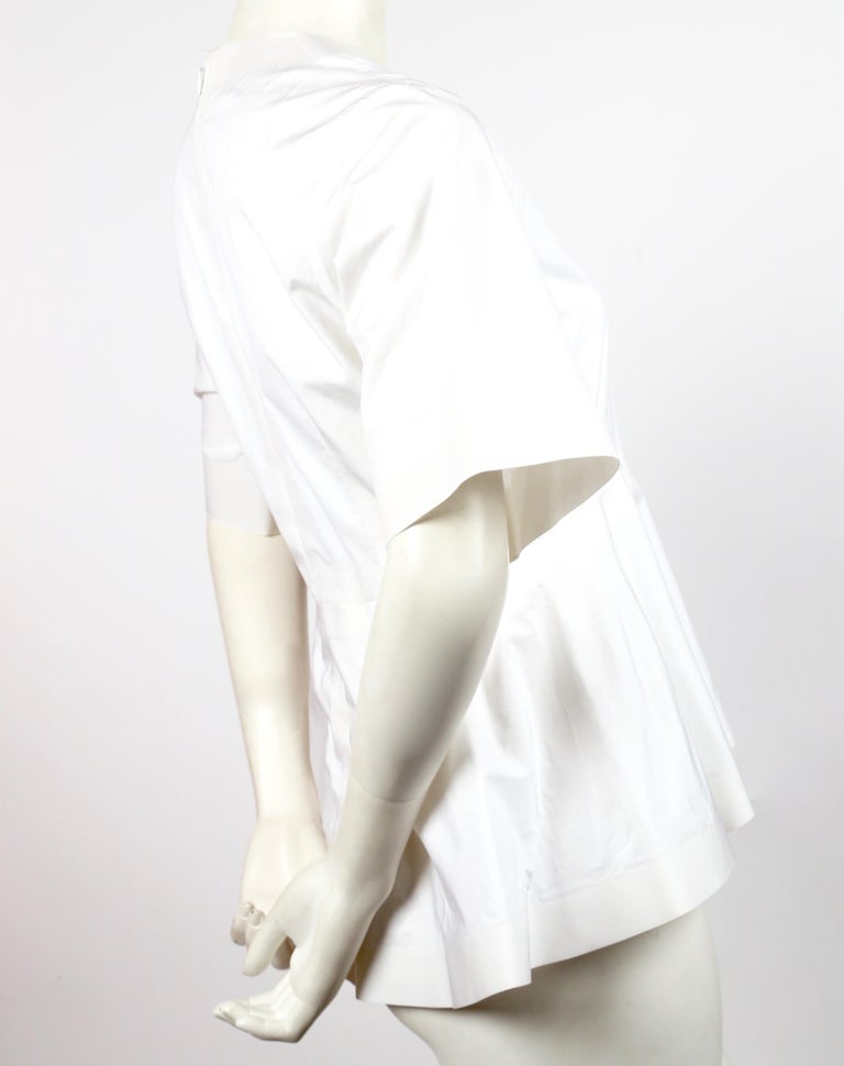 CELINE by PHOEBE PHILO white cotton runway shirt with peplum at 1stDibs