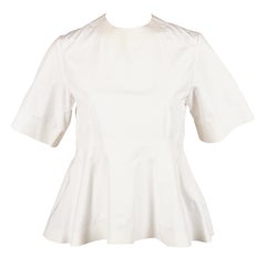 CELINE by PHOEBE PHILO white cotton runway shirt with peplum
