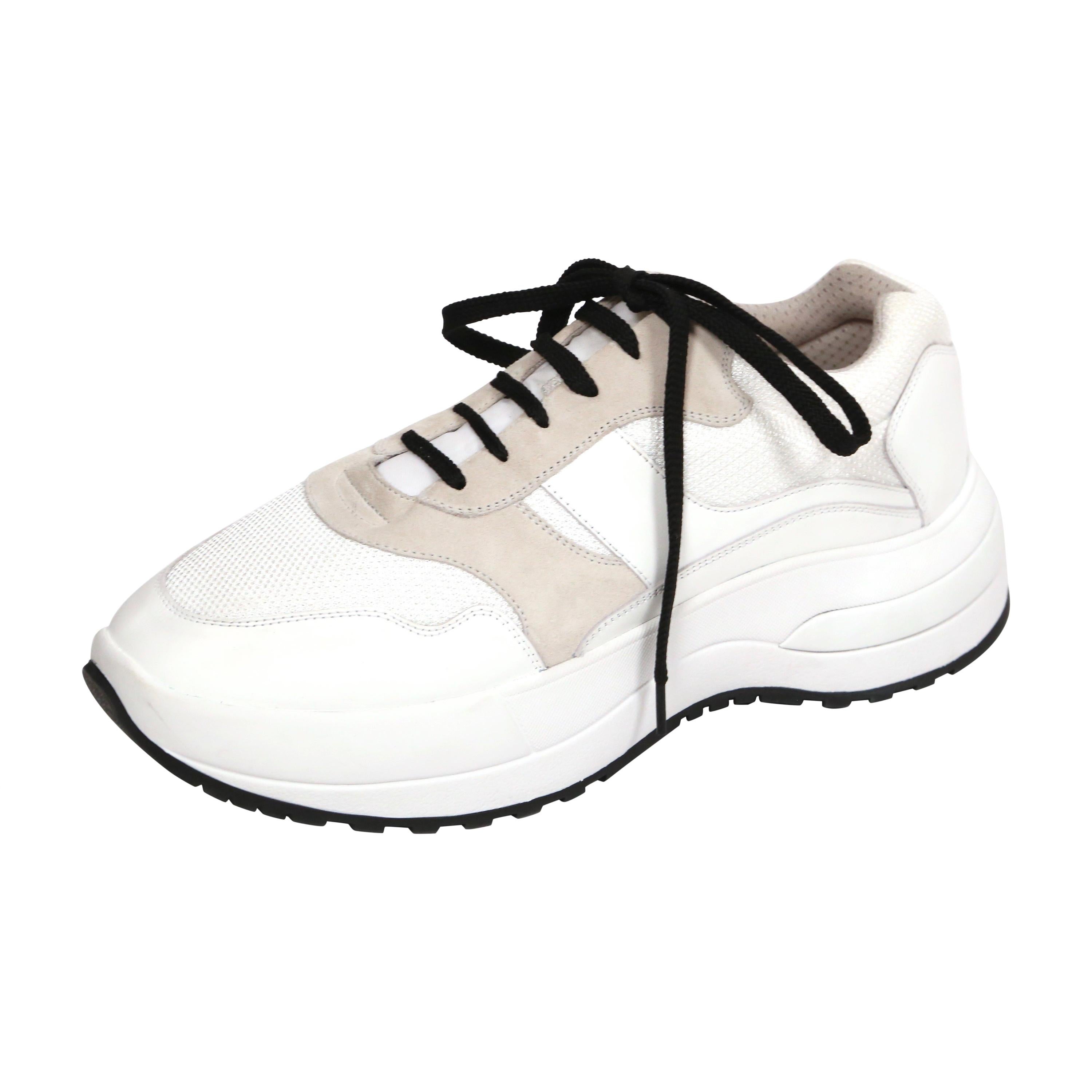 CELINE by PHOEBE PHILO white leather 'Delivery' sneakers - 41 - NEW