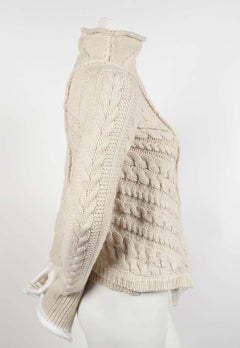 Celine By Phoebe Philo wool cable knit sweater with asymmetric hem