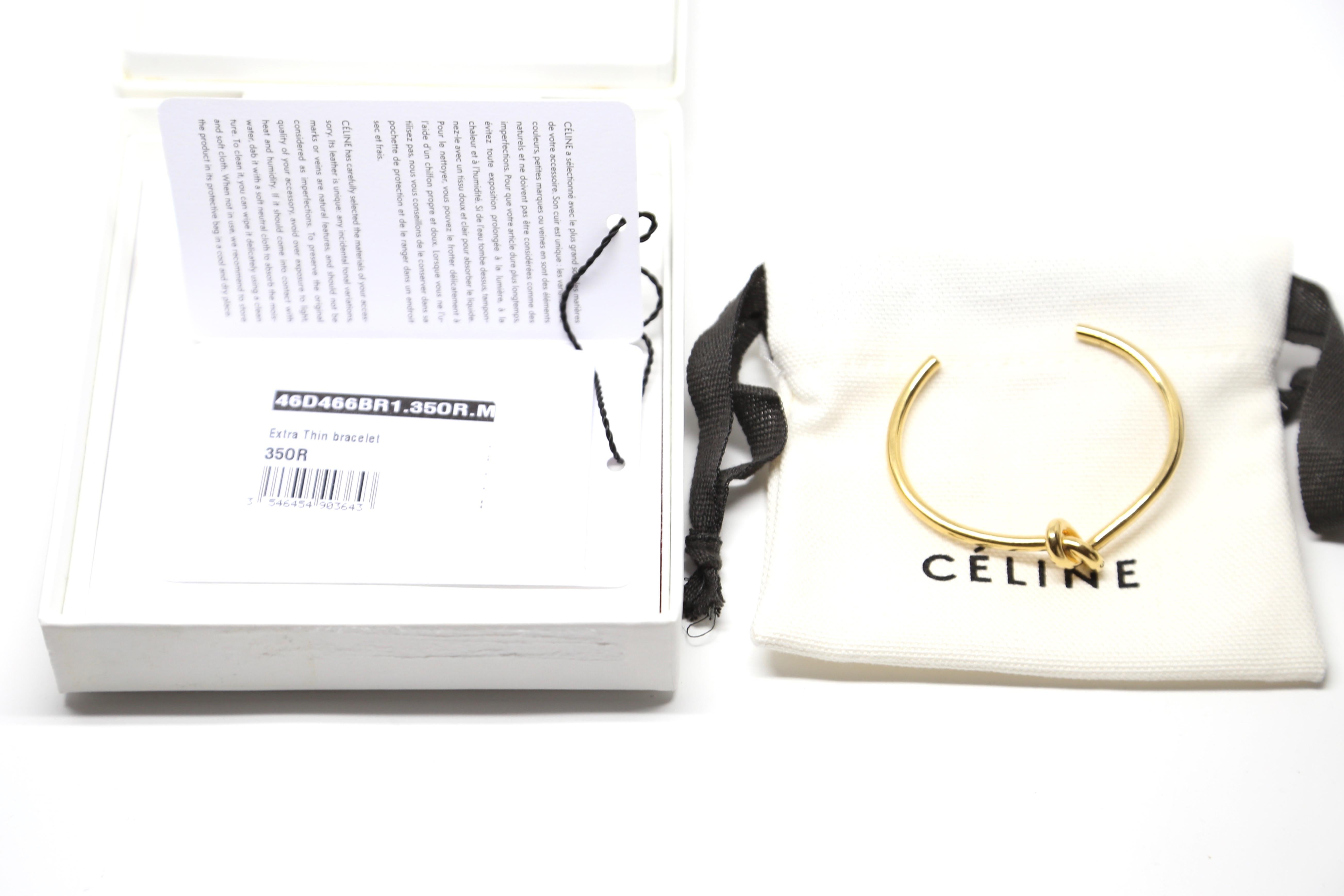 CELINE by PHOEBE PHILO yellow gold knot cuff In New Condition In San Fransisco, CA