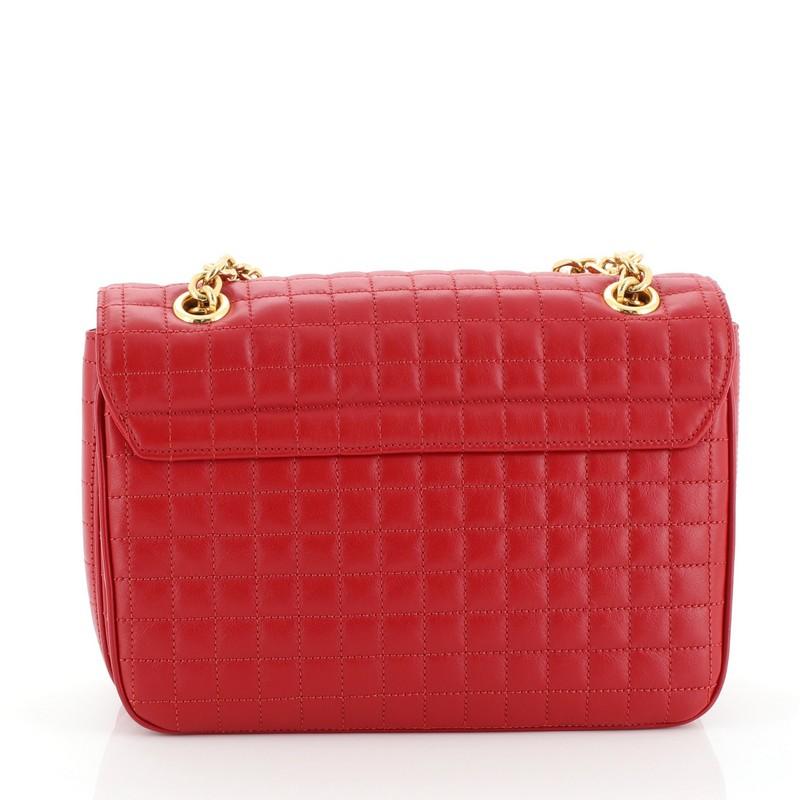 Red Celine C Bag Quilted Leather Medium