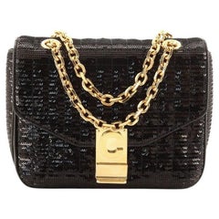 Celine C Bag Quilted Sequins and Calfskin Small