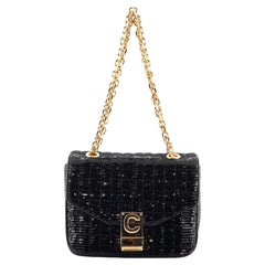 Celine C Bag Quilted Sequins and Calfskin Small