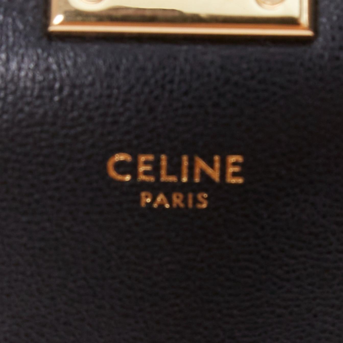 CELINE C Bag Runway schwarzes goldfarbenes Leder mit Fransen und C-Verschluss Crossbody Box Bag im Angebot 5