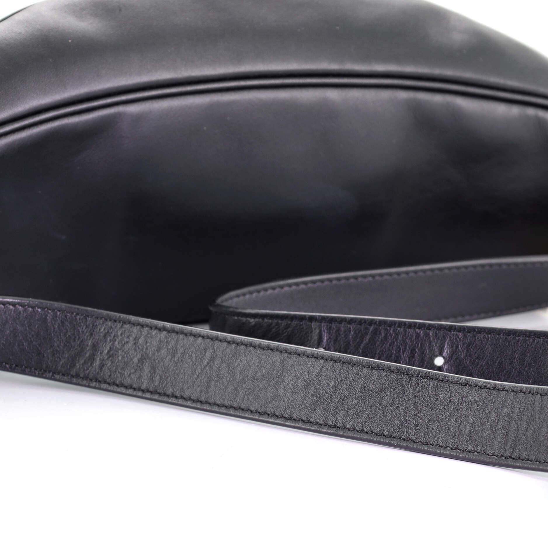 Black Celine C Charm Belt Bag Quilted Leather