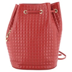 Celine C Charm Bucket Backpack Quilted Leather Small