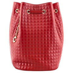 Celine C Charm Bucket Rucksack aus gestepptem Leder mit Charme