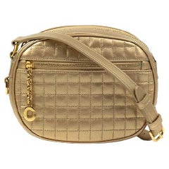 CÉLINE, C Charm in gold leather