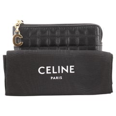 Celine C Charm Pouch Quilted Leather Small Black