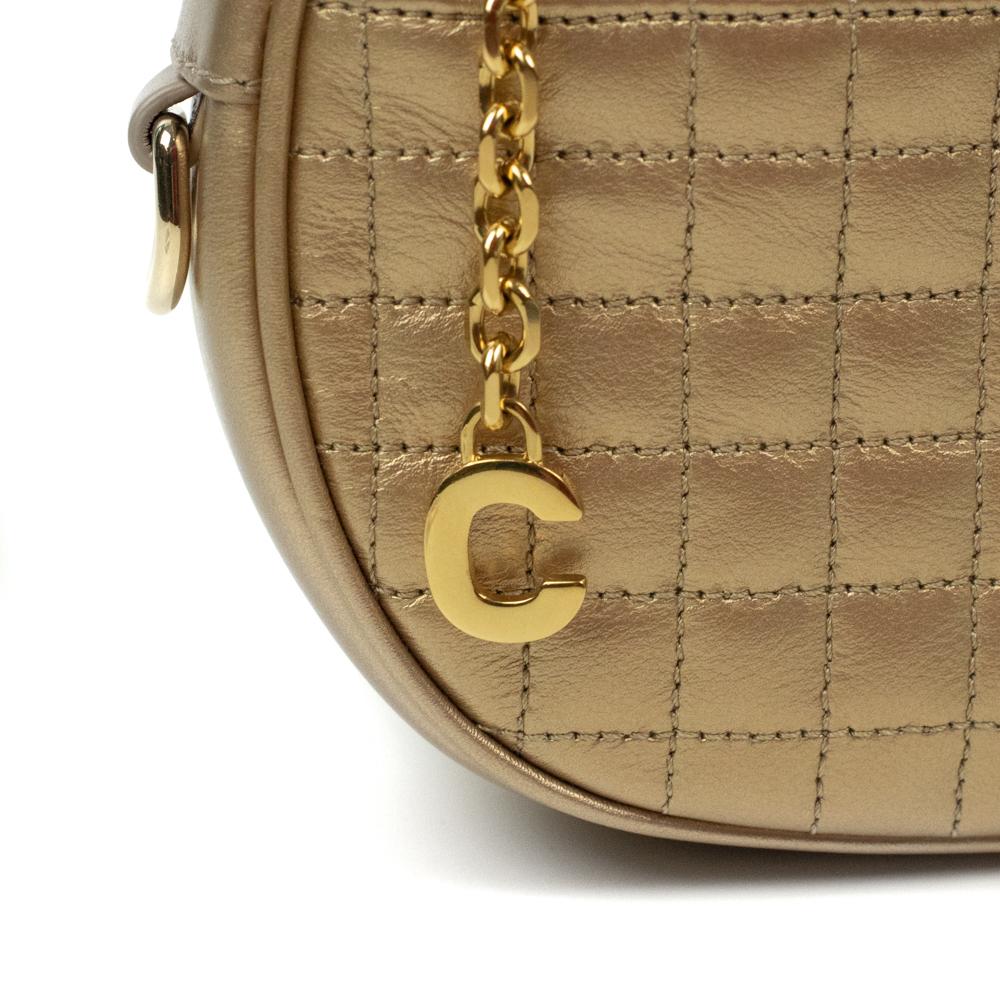 CÉLINE C charm Shoulder bag in Gold Leather 3