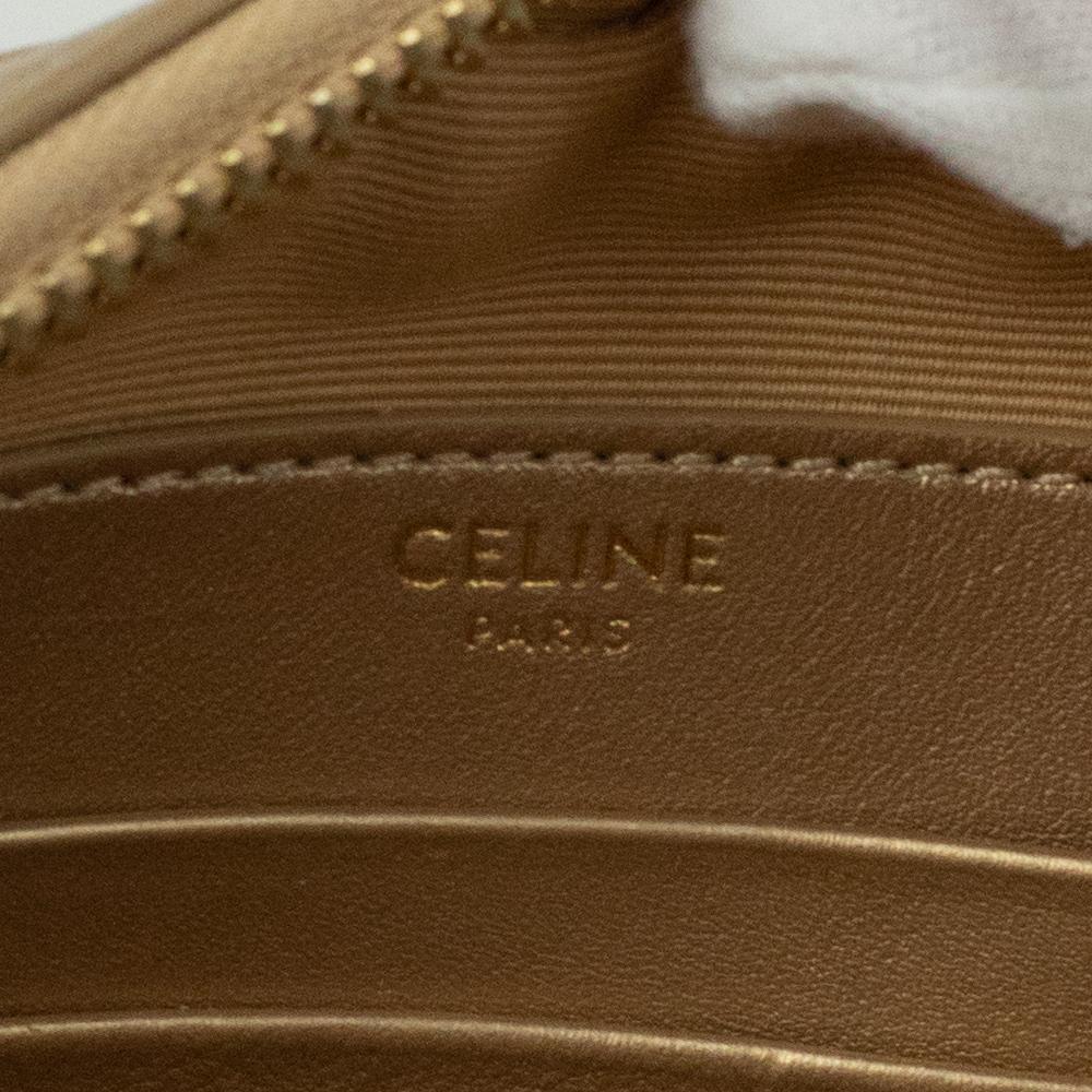 CÉLINE C charm Shoulder bag in Gold Leather In Excellent Condition In Clichy, FR