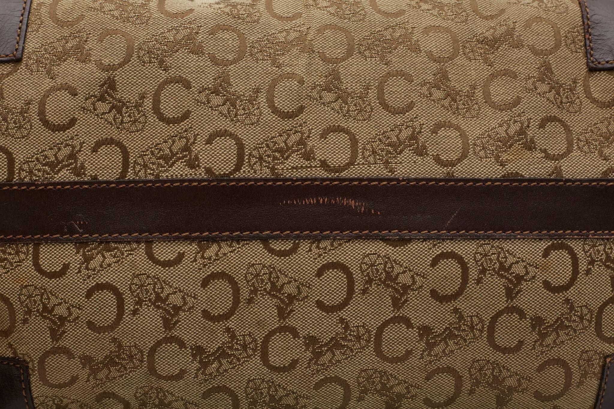 Celine C Macadam Monogram Canvas Brown Boston Bag 6