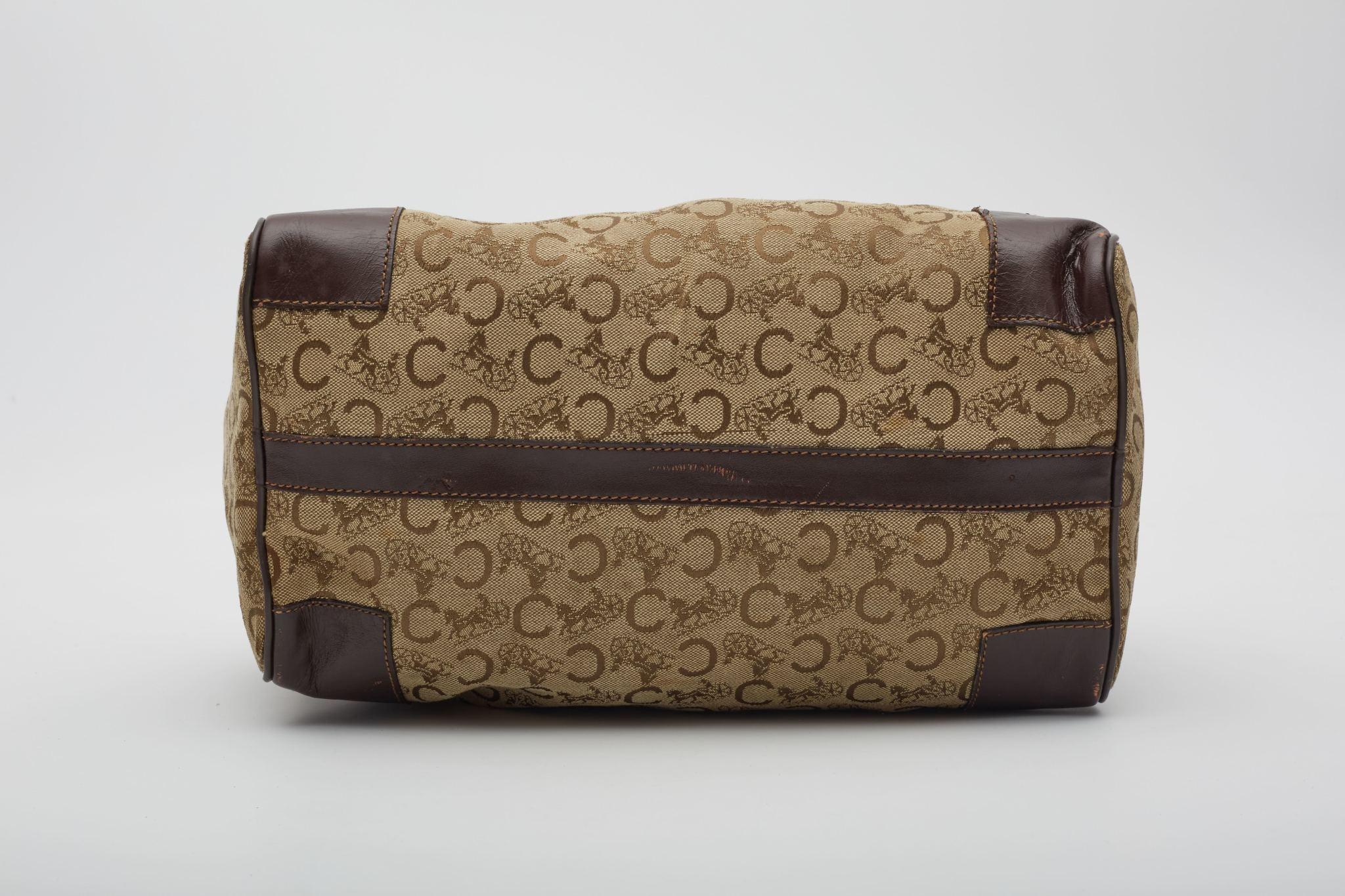 Celine C Macadam Monogram Canvas Brown Boston Bag 7
