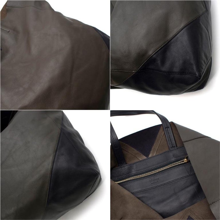 Celine Cabas Bicolour Lambskin Soft Tote Bag For Sale at 1stDibs