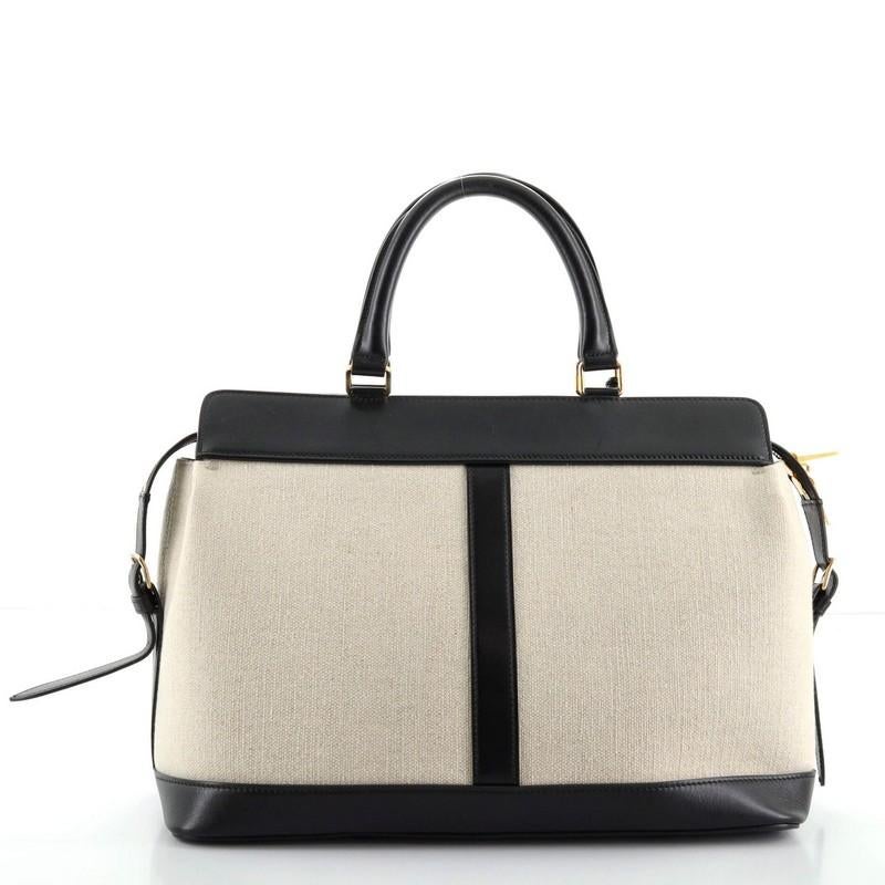 Tote aus Segeltuch mit Leder von Celine Cabas De France Medium im Zustand „Gut“ in NY, NY