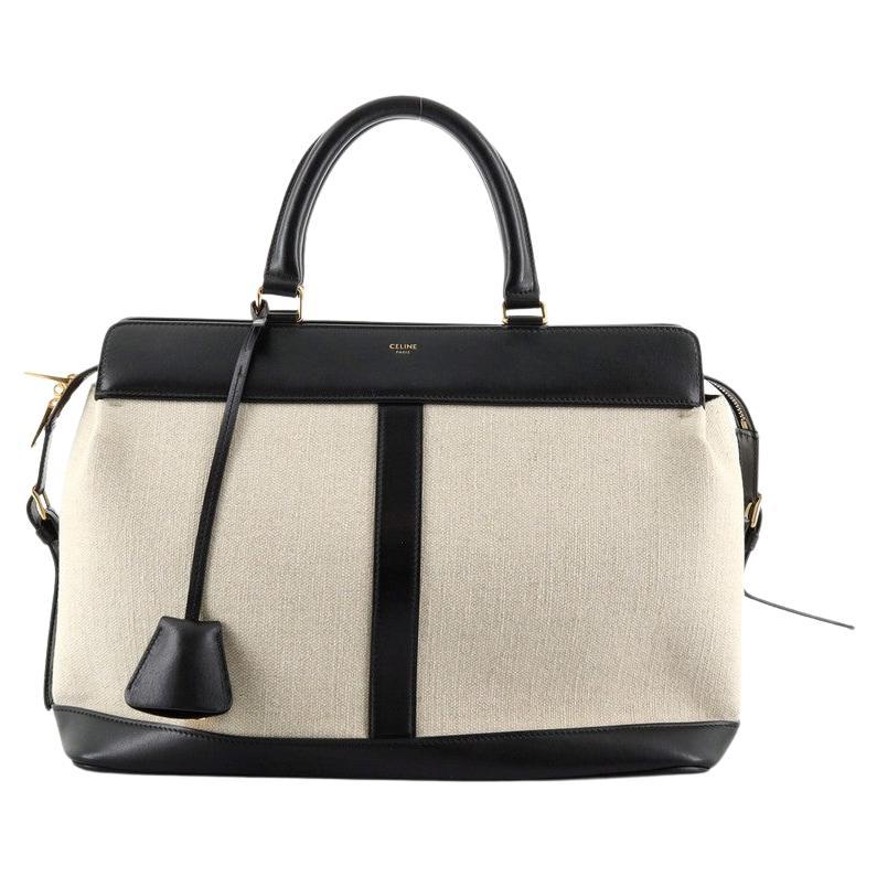 Celine Cabas De France Tote Canvas with Leather Medium