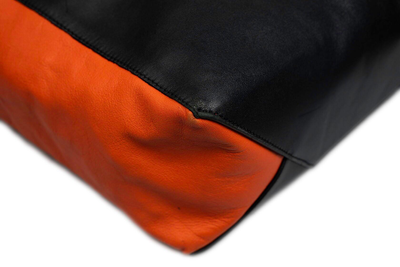 Black Celine Cabas Leather Tote Bag For Sale