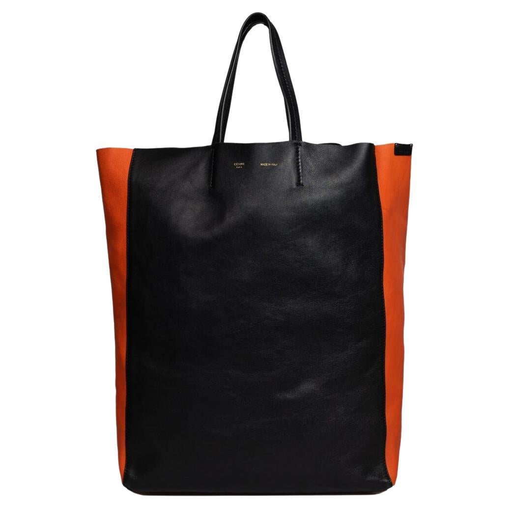 Celine Cabas Leather Tote Bag For Sale