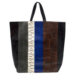 Celine Cabas Striped Tote Bag