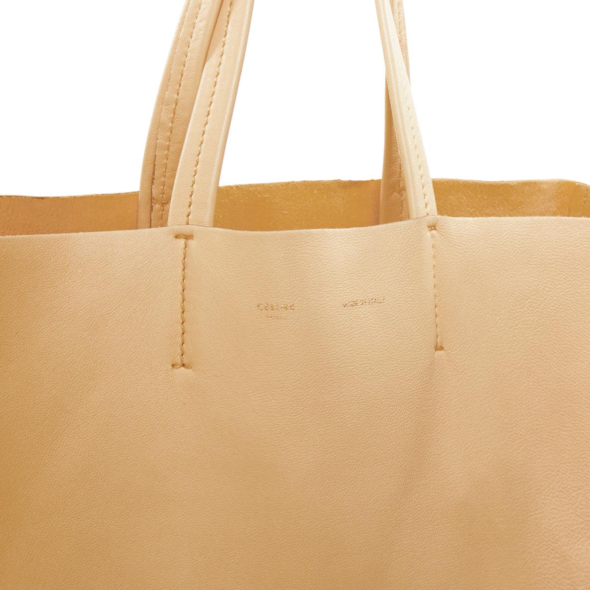 CELINE Cabas Vertical nude black leather bicolor soft tote bag For Sale 2