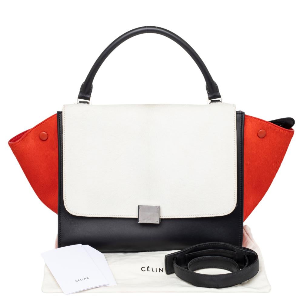 Celine Calf Hair and Leather Medium Trapeze Top Handle Bag 6
