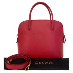 Celine Calfskin Leather Bag Red
