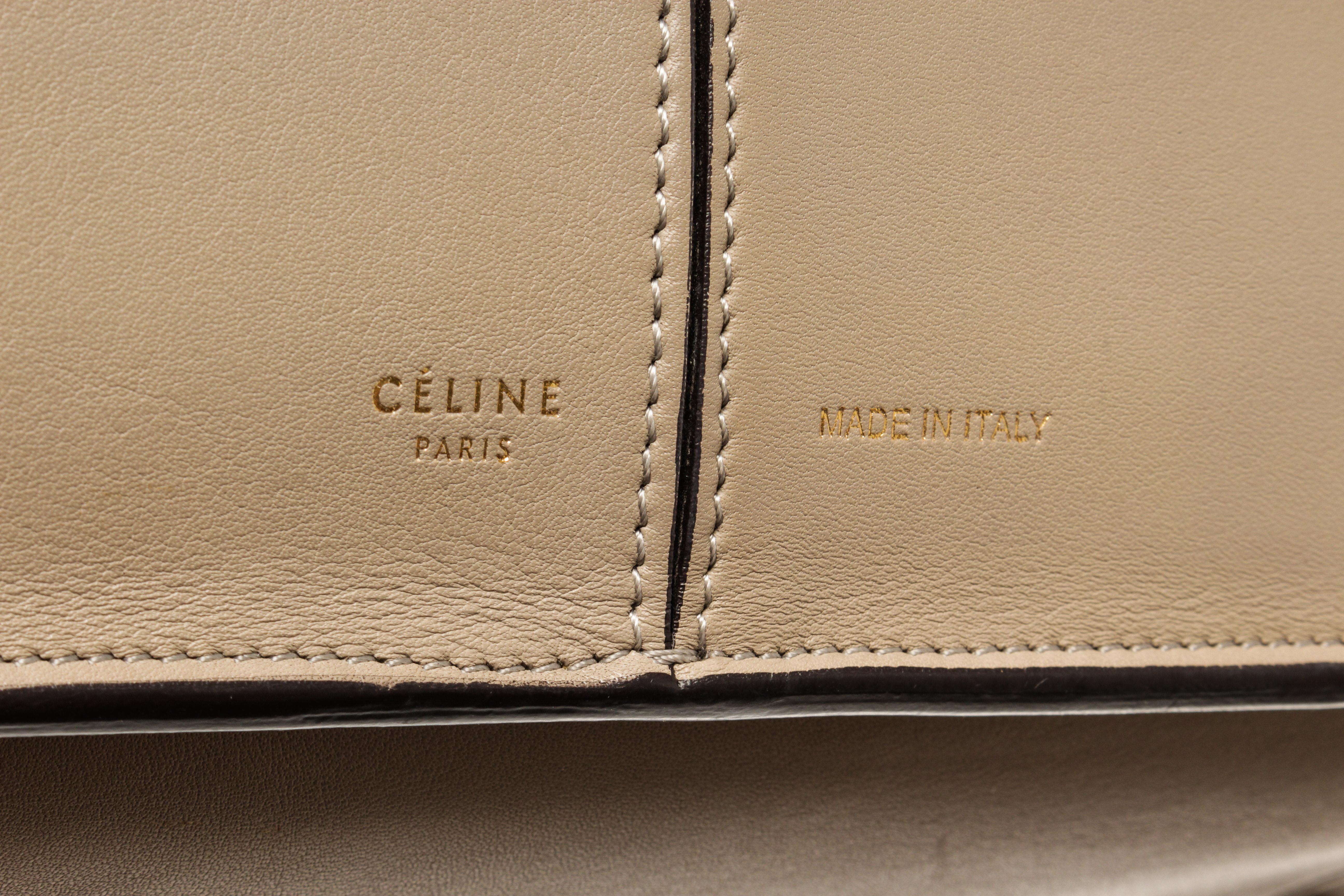 Celine Calfskin Leather Trifold Shoulder Bag 3