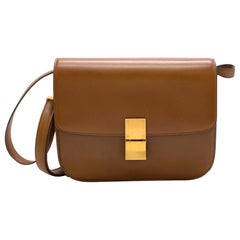 Celine Camel Medium Classic Bag in Box Calf