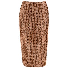 Celine Camel Pony Hair Vintage Monogram Skirt - Size US 8