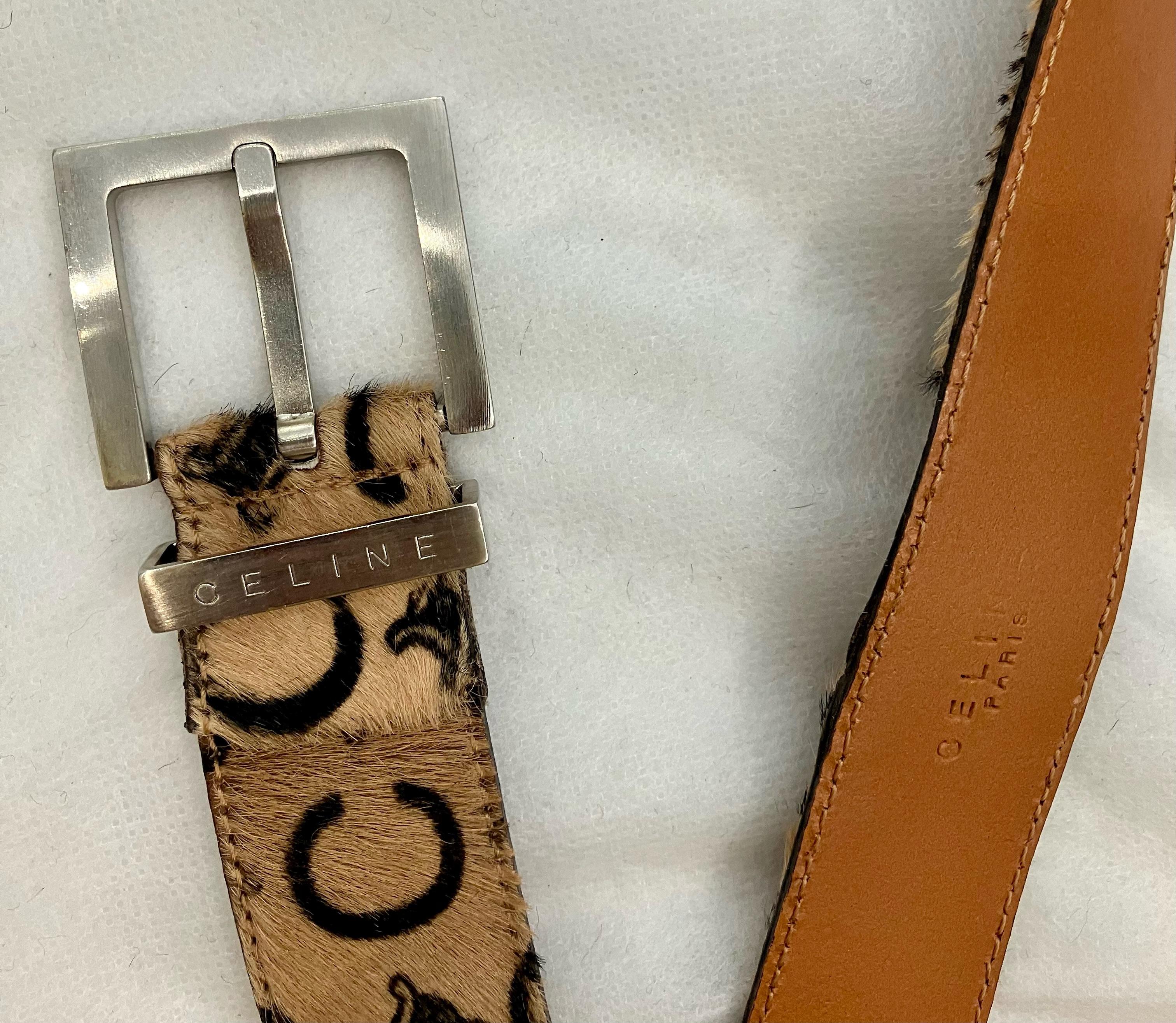Celine Camel Triomphe Leather Belt For Sale 2