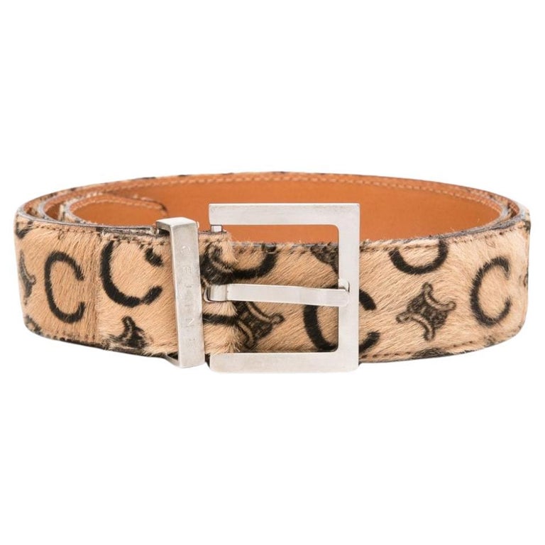 Celine Camel Triomphe Leather Belt For Sale at 1stDibs display picture 2