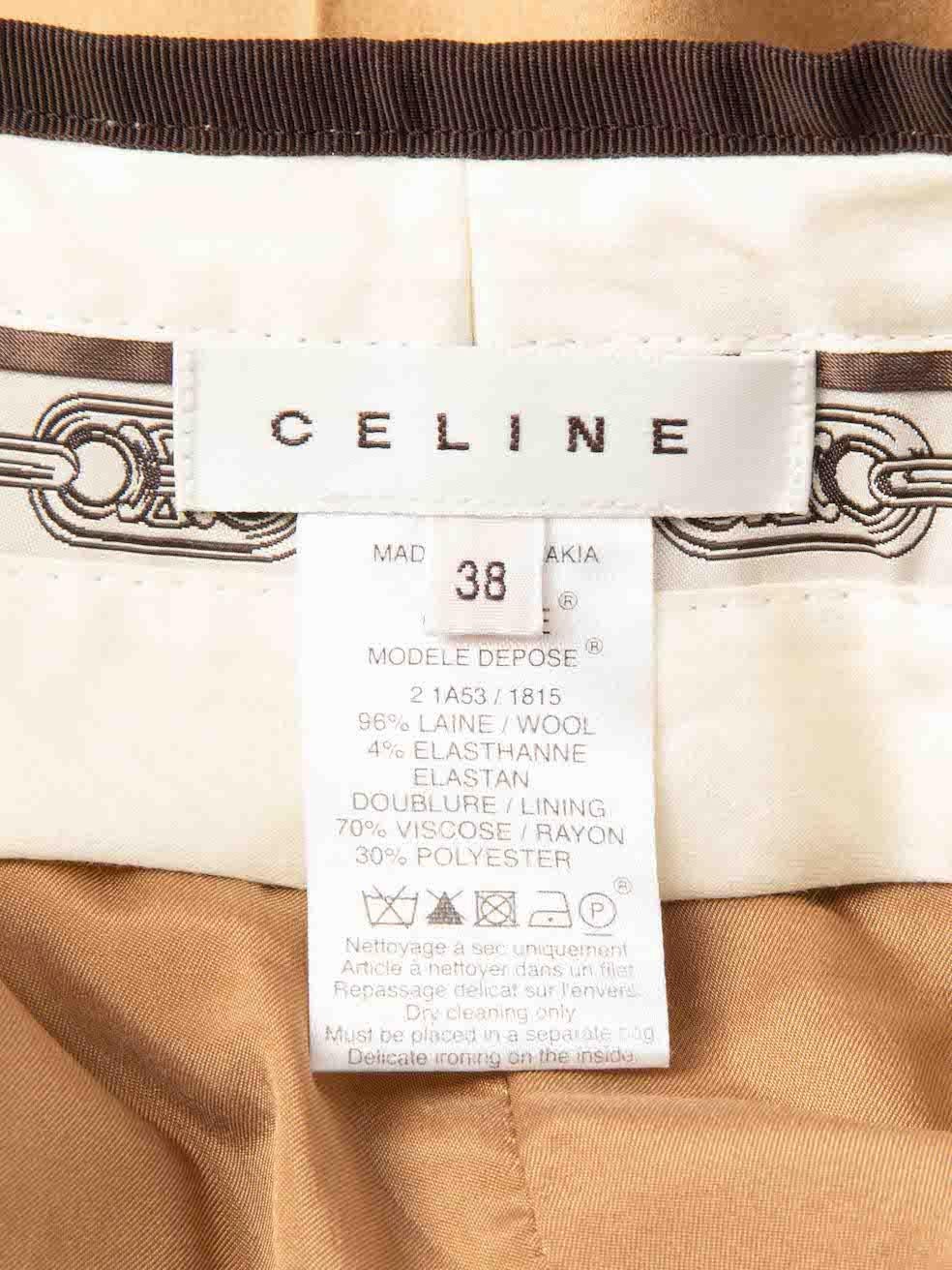 Céline Camel Wool Chain Detail Mini Shorts Size M For Sale 1
