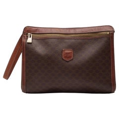 Celine Canvas Monogram Portfolio Wristlet Bag (Good)