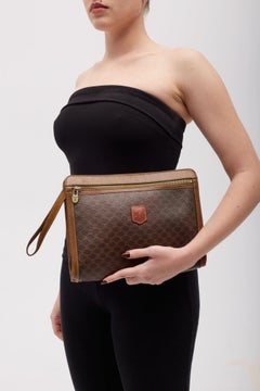 Celine Canvas Monogram Portfolio Wristlet Bag (Very Good)