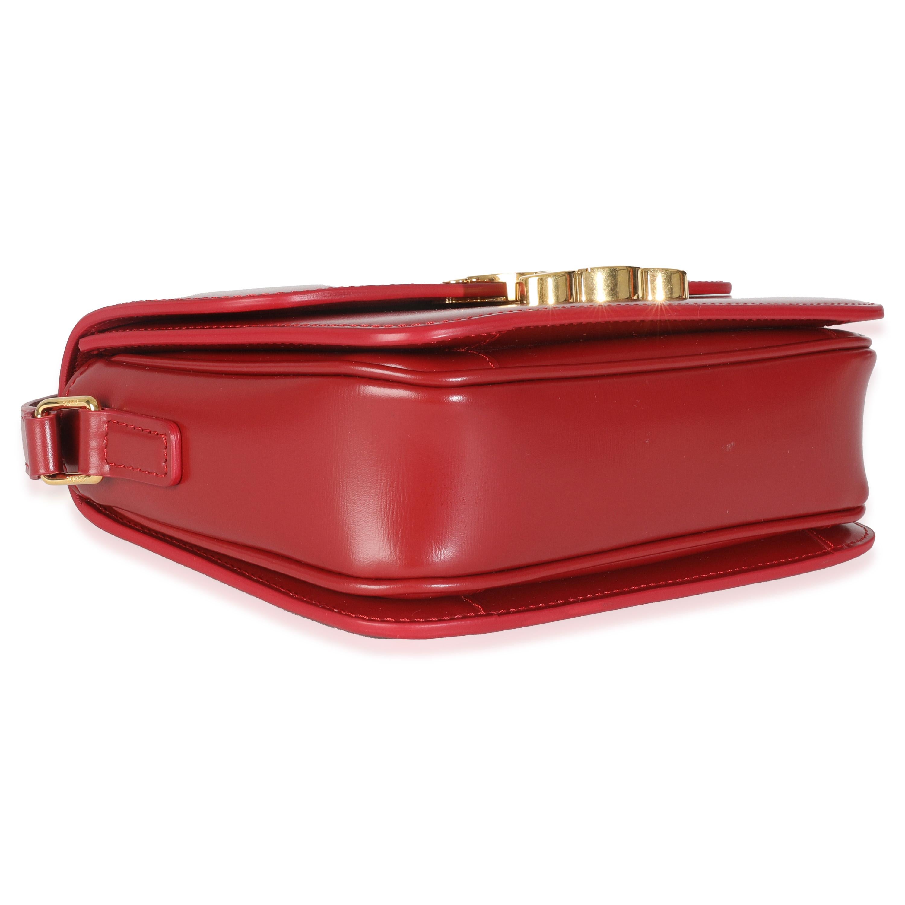 Celine Carmin Shiny Calfskin Teen Triomphe Bag For Sale 2