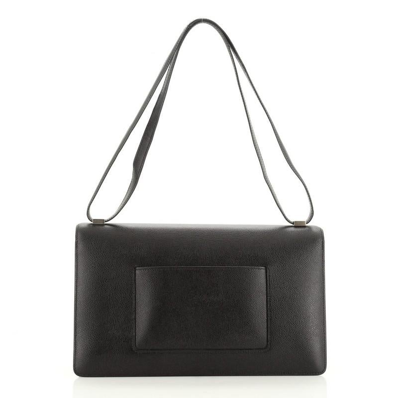 Black Celine Case Flap Bag Leather Medium