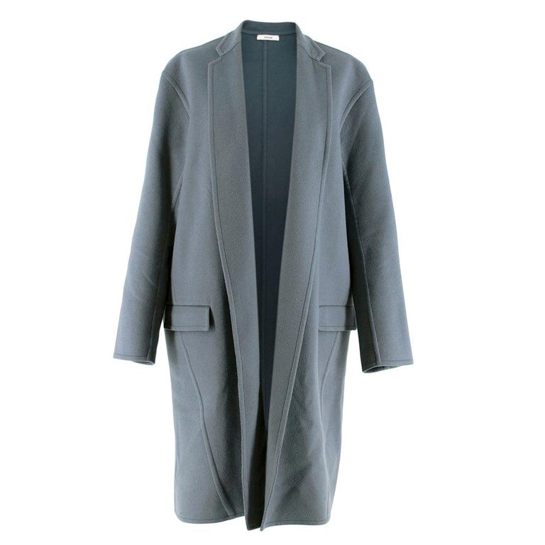 Celine Cashmere Blue Long Coat XS 36 at 1stDibs