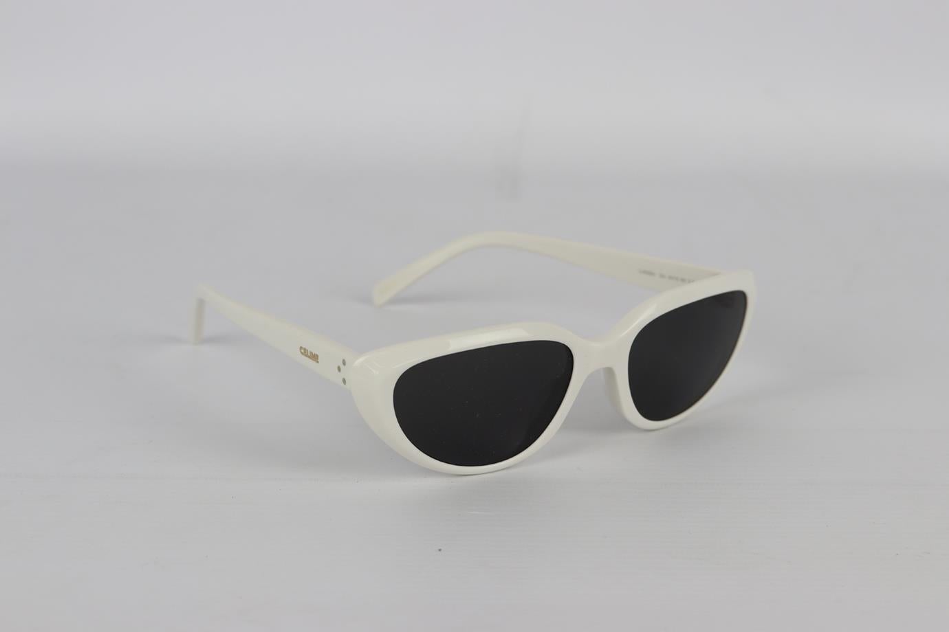 Celine cat eye acetate sunglasses. White. Does not come with dustbag or case. Style Code: CL 40220U. Lens Size: 55 mm. Arm Size: 18 mm. Bridge Size: 140 mm. Very good condition - No sign of wear; see pictures.
