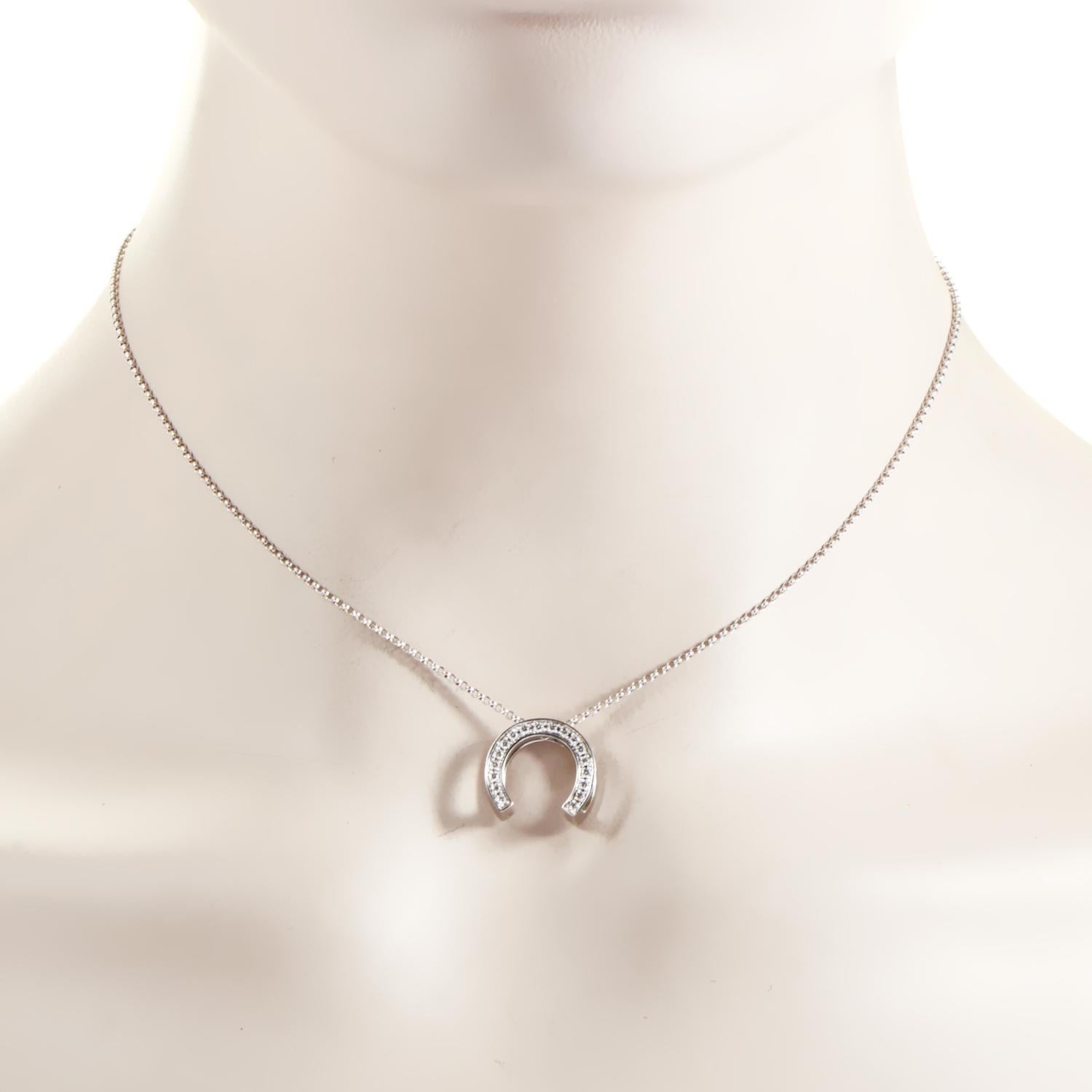 horseshoe pendant necklace white gold