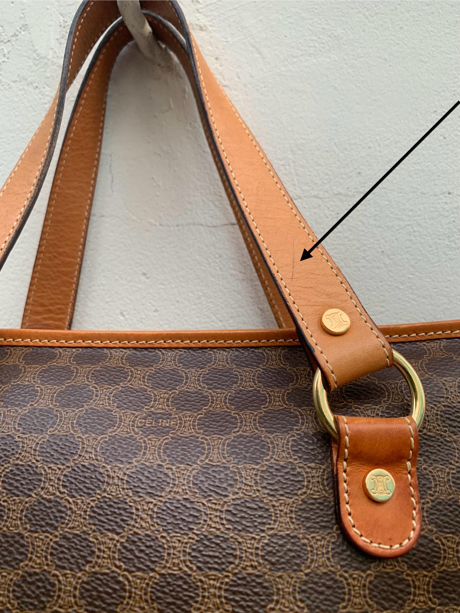Céline Celine Brown Macadam Shoulder Bag Dark brown For Sale 12
