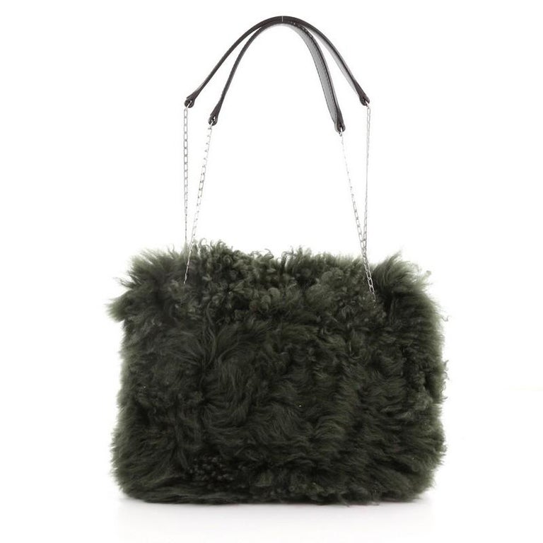 Celine Chain Flap Bag Shearling Small at 1stDibs | celine shearling bag