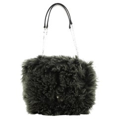 Celine Chain Flap Bag Shearling Small