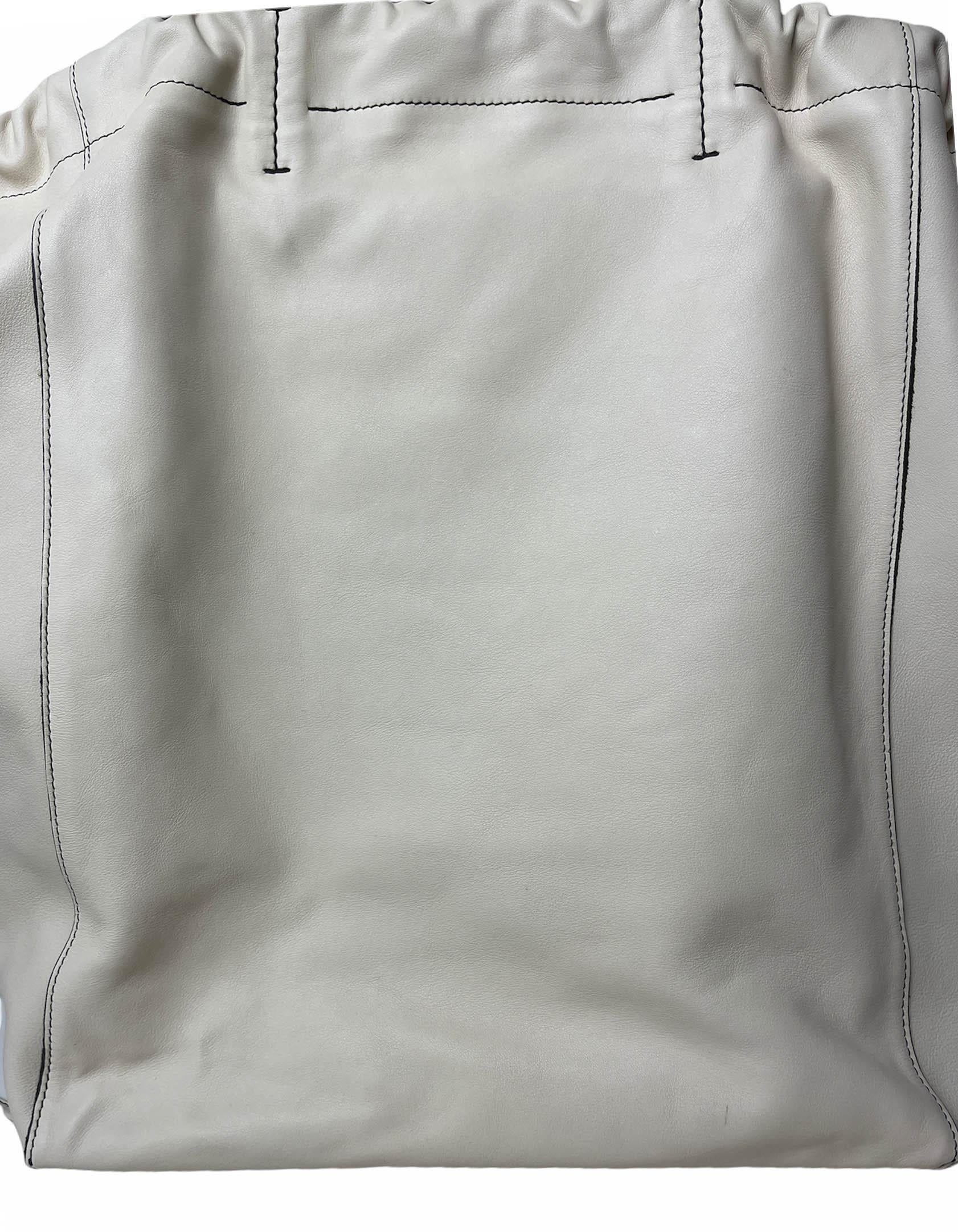 Beige Celine Chalk Smooth Calfskin Large Coulisse Cabas Drawstring Tote Bag rt. $2, 350