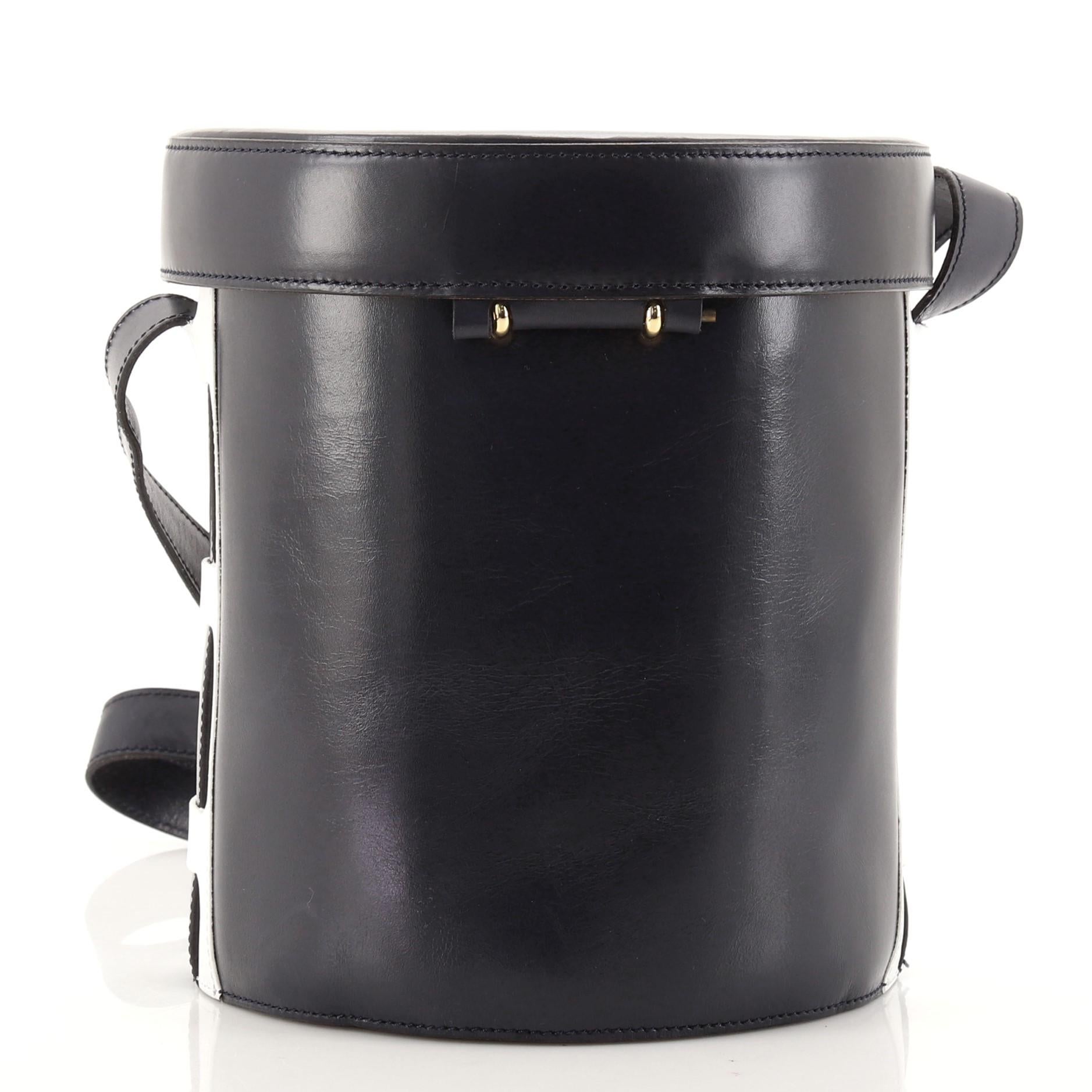 Black Celine Charm Vintage Bucket Bag Leather