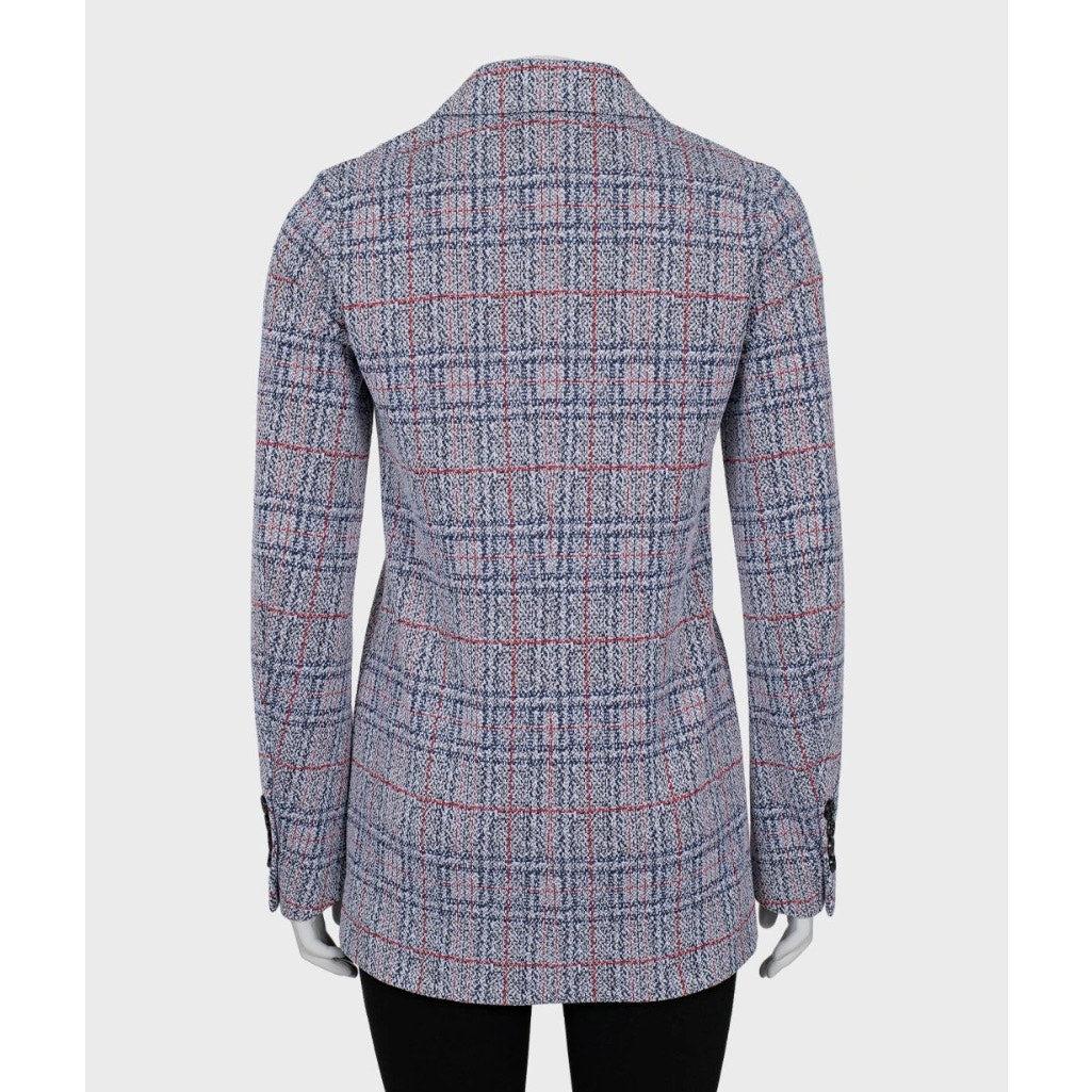 Grigio Blazer a quadri in misto cotone Celine taglia 36 in vendita