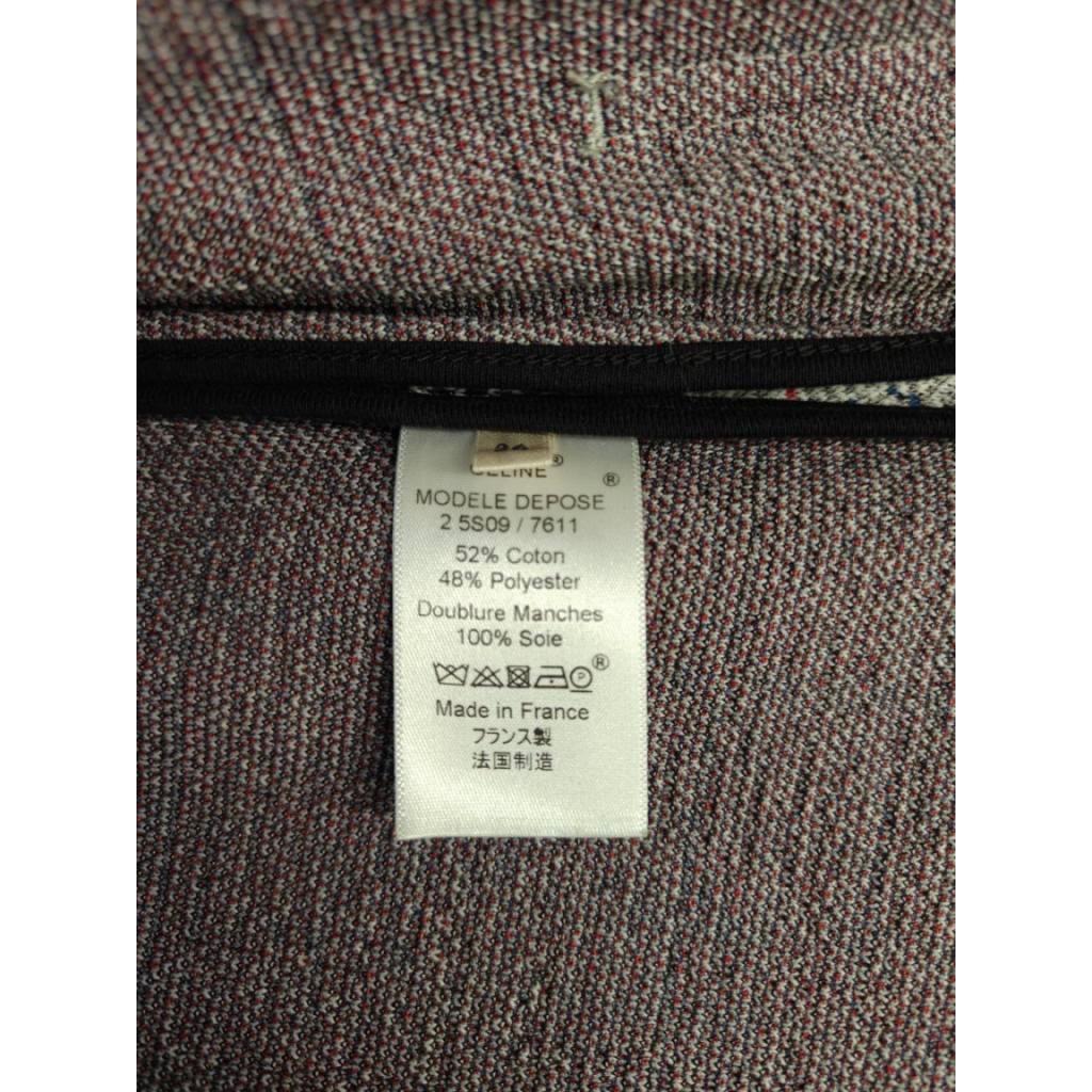 Blazer a quadri in misto cotone Celine taglia 36 in vendita 1