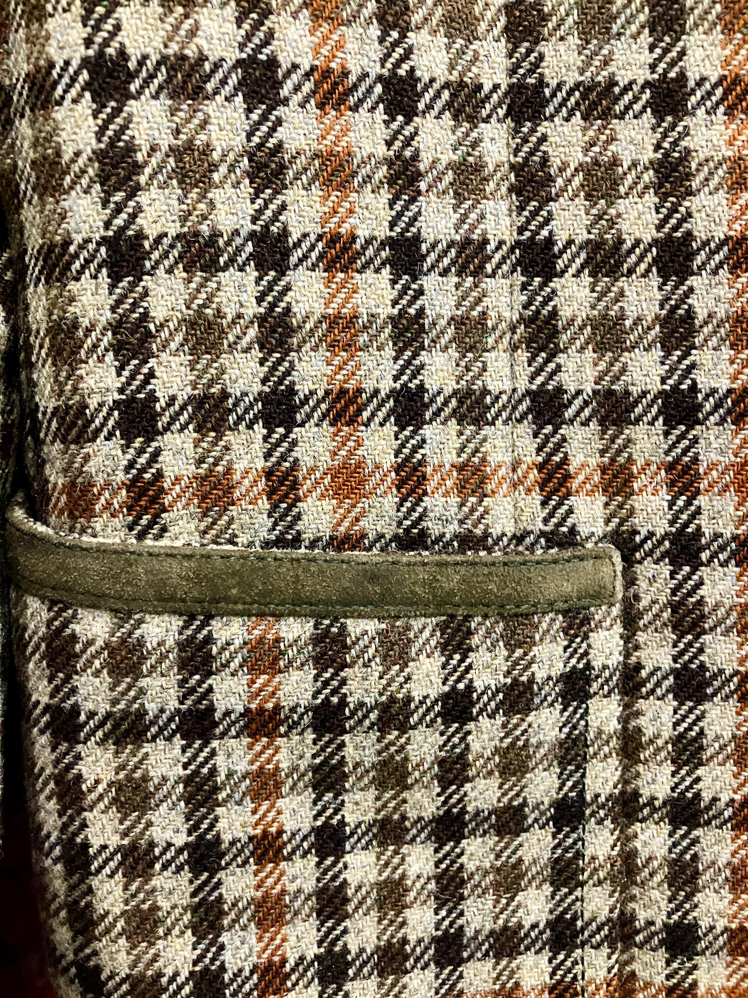 Celine Karierter Wollblazer im Zustand „Gut“ im Angebot in Paris, FR