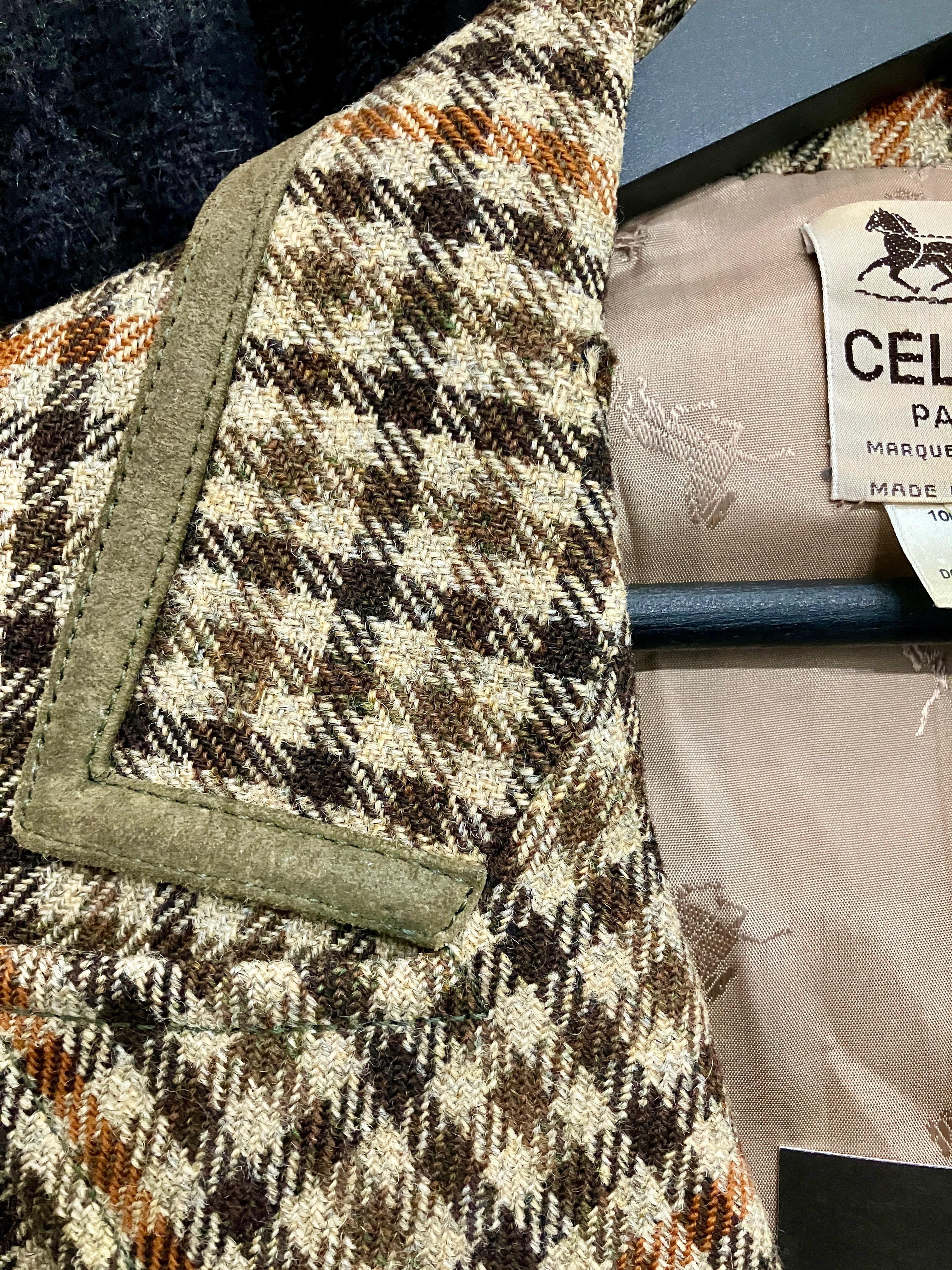 Celine Karierter Wollblazer Damen im Angebot