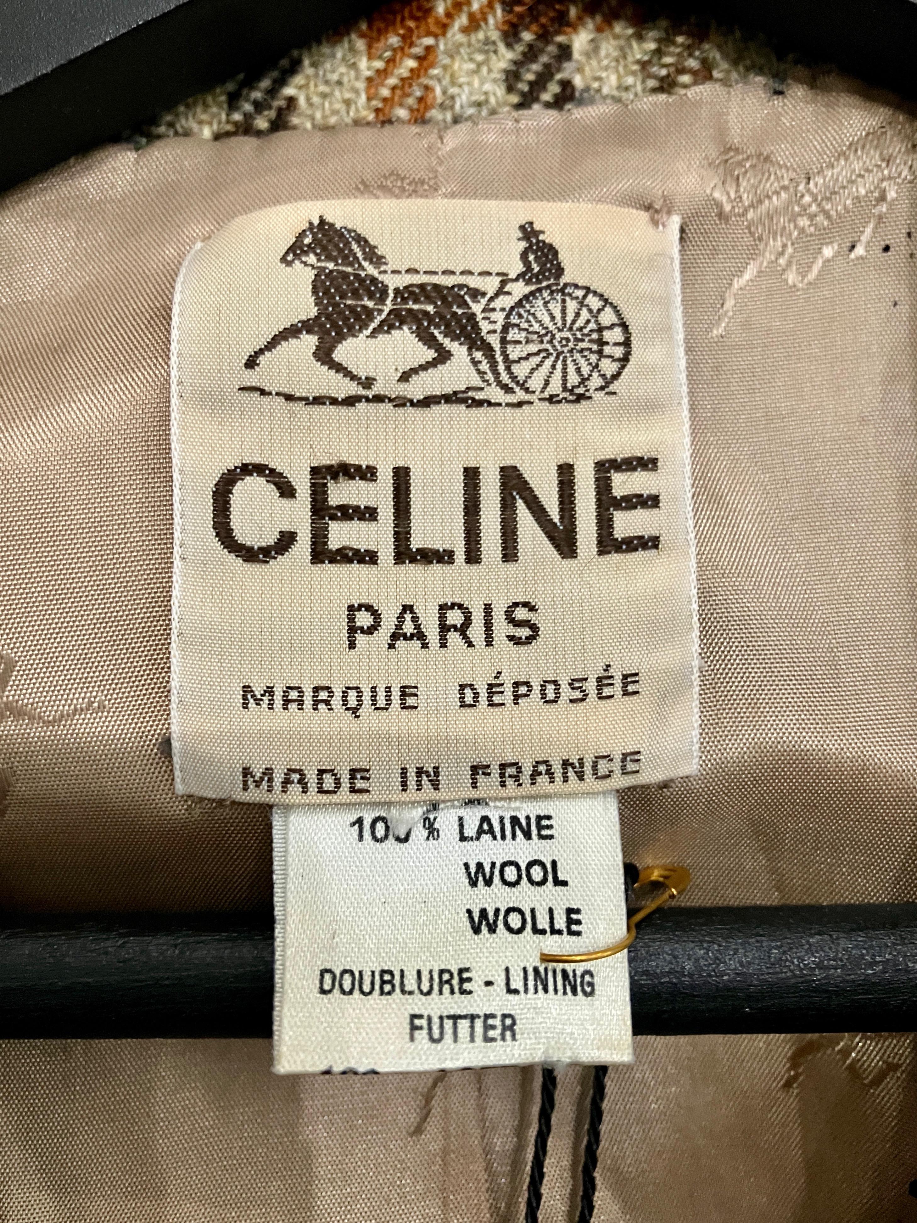 Celine Karierter Wollblazer im Angebot 2